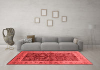 Machine Washable Oriental Red Industrial Rug, wshurb837red