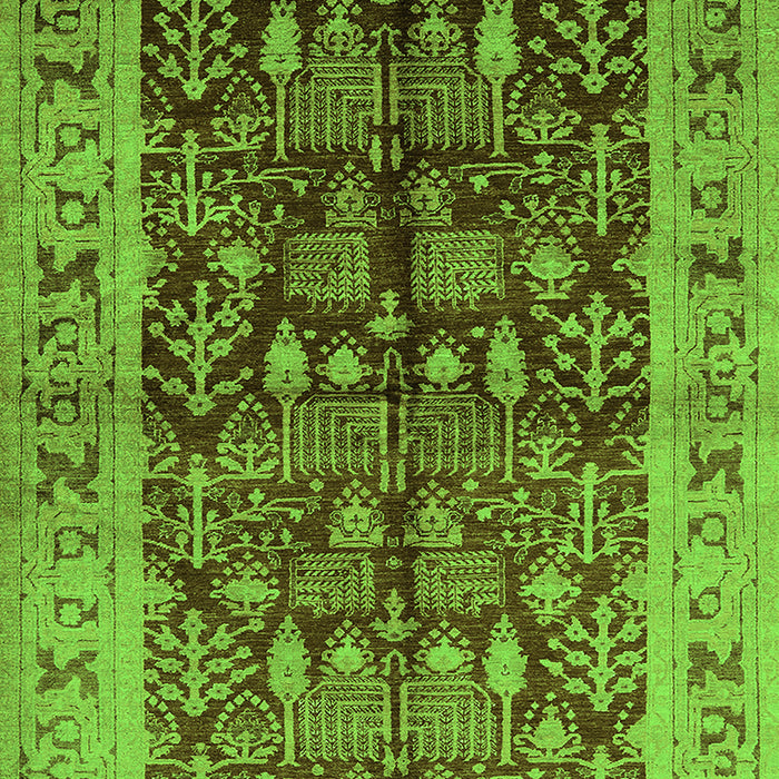 Machine Washable Oriental Green Industrial Area Rugs, wshurb837grn