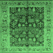 Square Oriental Emerald Green Industrial Rug, urb837emgrn