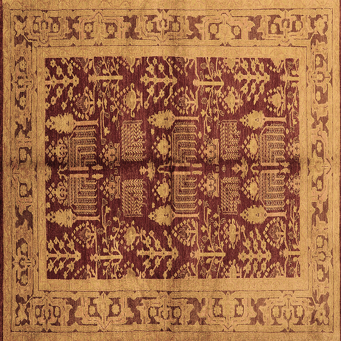 Square Oriental Brown Industrial Rug, urb837brn