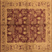 Square Oriental Brown Industrial Rug, urb837brn