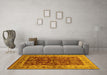 Machine Washable Oriental Yellow Industrial Rug in a Living Room, wshurb837yw