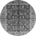 Round Oriental Gray Industrial Rug, urb837gry