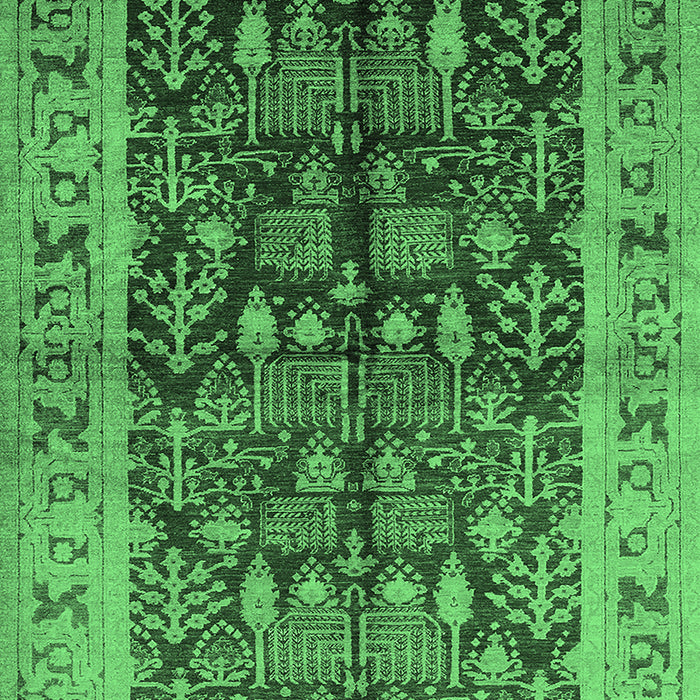 Machine Washable Oriental Emerald Green Industrial Area Rugs, wshurb837emgrn