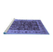 Sideview of Machine Washable Oriental Blue Industrial Rug, wshurb837blu