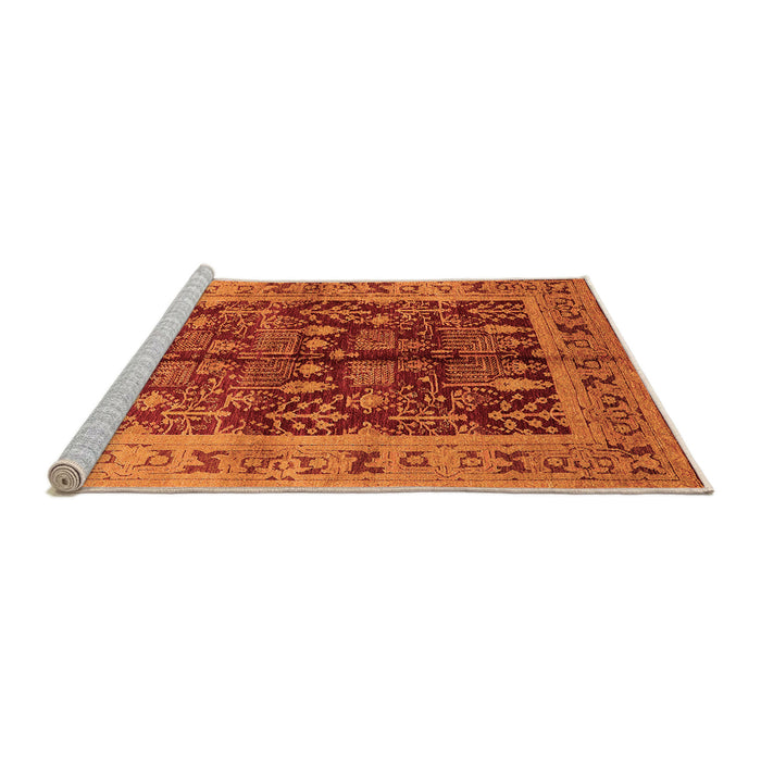 Sideview of Machine Washable Oriental Orange Industrial Area Rugs, wshurb837org