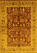 Machine Washable Oriental Yellow Industrial Rug, wshurb837yw