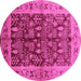 Round Oriental Pink Industrial Rug, urb837pnk