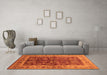 Machine Washable Oriental Orange Industrial Area Rugs in a Living Room, wshurb837org