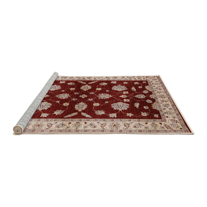Sideview of Machine Washable Industrial Modern Tomato Red Rug, wshurb838