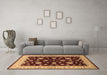 Machine Washable Oriental Brown Industrial Rug in a Living Room,, wshurb838brn