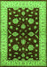 Machine Washable Oriental Green Industrial Area Rugs, wshurb838grn