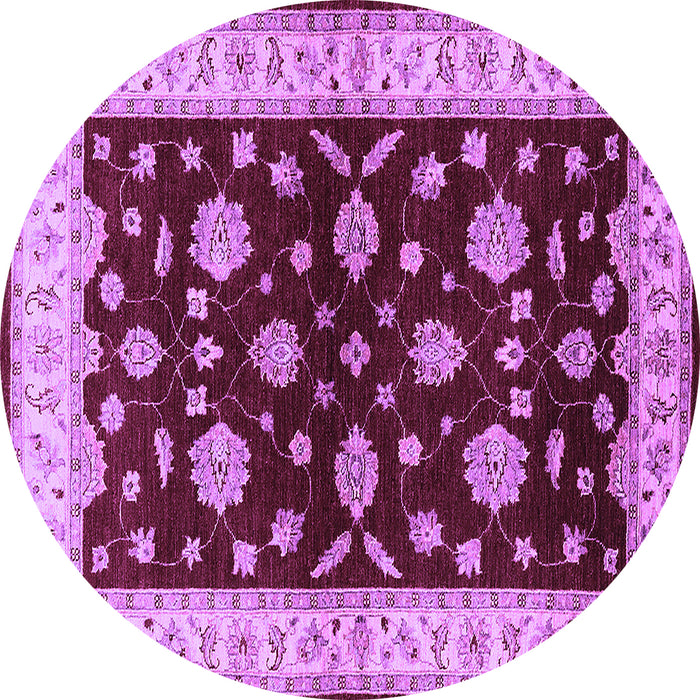 Round Machine Washable Oriental Purple Industrial Area Rugs, wshurb838pur