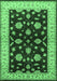 Machine Washable Oriental Emerald Green Industrial Area Rugs, wshurb838emgrn