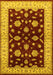 Machine Washable Oriental Yellow Industrial Rug, wshurb838yw