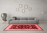 Machine Washable Oriental Red Industrial Rug, wshurb838red