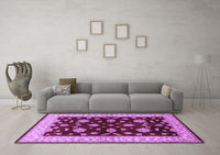 Machine Washable Oriental Purple Industrial Rug, wshurb838pur