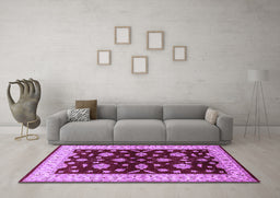 Machine Washable Oriental Purple Industrial Area Rugs in a Living Room, wshurb838pur