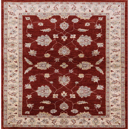 Square Machine Washable Industrial Modern Tomato Red Rug, wshurb838