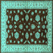 Square Oriental Turquoise Industrial Rug, urb838turq