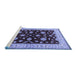 Sideview of Machine Washable Oriental Blue Industrial Rug, wshurb838blu