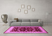 Machine Washable Oriental Pink Industrial Rug in a Living Room, wshurb838pnk