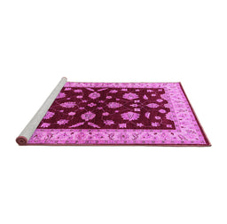 Sideview of Machine Washable Oriental Pink Industrial Rug, wshurb838pnk