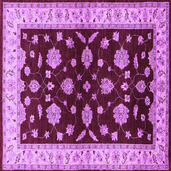 Square Machine Washable Oriental Purple Industrial Area Rugs, wshurb838pur