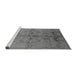 Sideview of Machine Washable Oriental Gray Industrial Rug, wshurb839gry