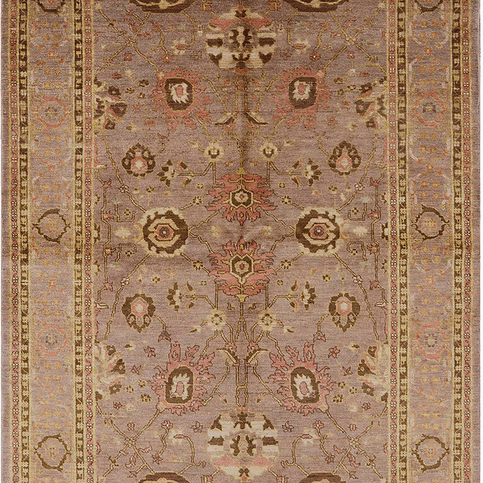 Mid-Century Modern Brown Sand Brown Oriental Rug, urb839