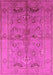 Machine Washable Oriental Pink Industrial Rug, wshurb839pnk