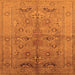 Square Oriental Orange Industrial Rug, urb839org