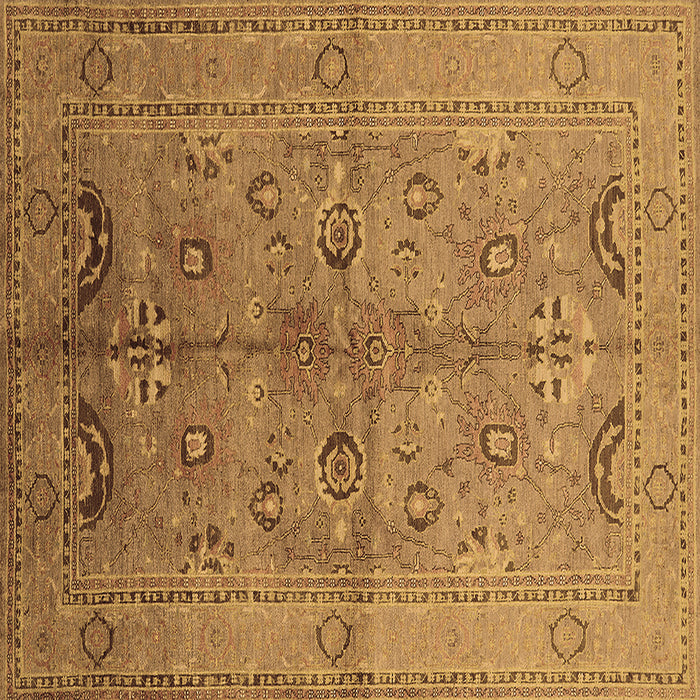 Square Oriental Brown Industrial Rug, urb839brn