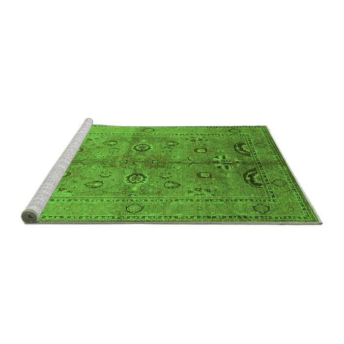 Sideview of Machine Washable Oriental Green Industrial Area Rugs, wshurb839grn