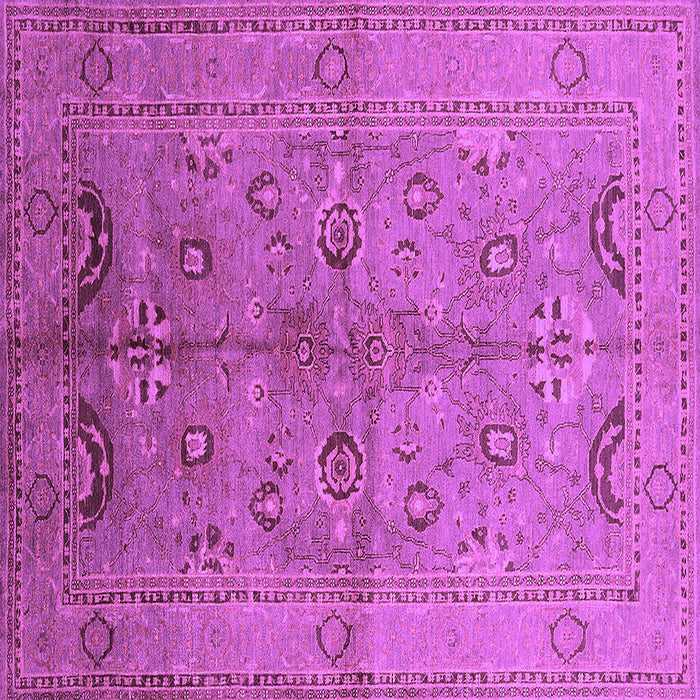 Square Machine Washable Oriental Purple Industrial Area Rugs, wshurb839pur