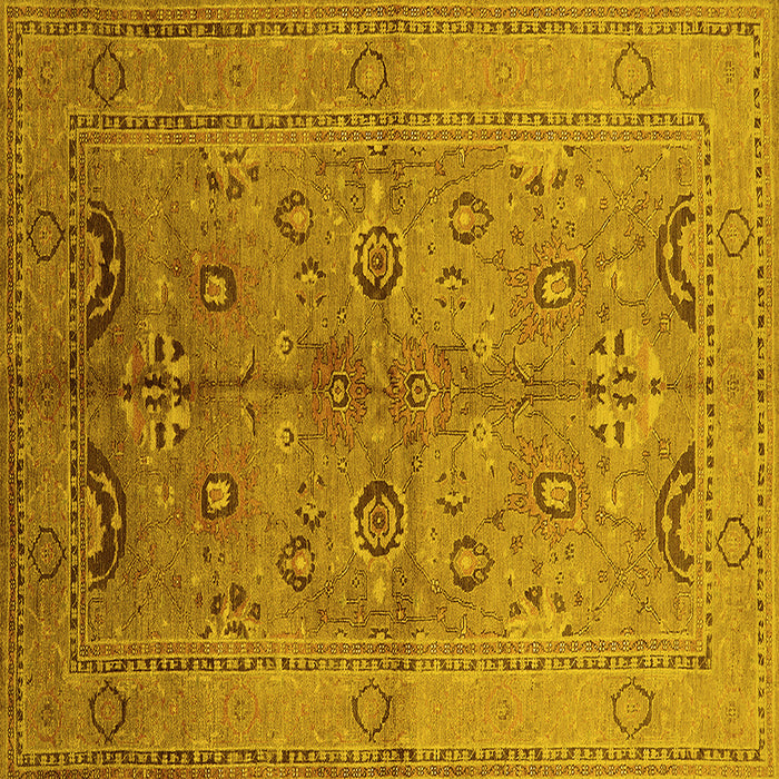 Square Oriental Yellow Industrial Rug, urb839yw
