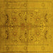 Square Oriental Yellow Industrial Rug, urb839yw