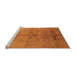 Sideview of Machine Washable Oriental Orange Industrial Area Rugs, wshurb839org