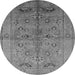 Round Oriental Gray Industrial Rug, urb839gry