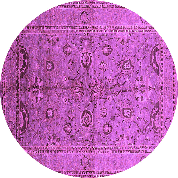 Round Oriental Purple Industrial Rug, urb839pur