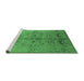 Sideview of Machine Washable Oriental Emerald Green Industrial Area Rugs, wshurb839emgrn