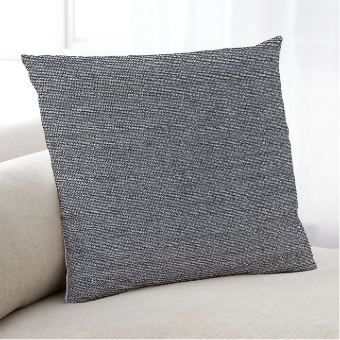 Lifestyle Image of Mid-Century Modern Urban Square Charcoal Black Throw Pillow, 18 inch by 18 inch, pwurb83