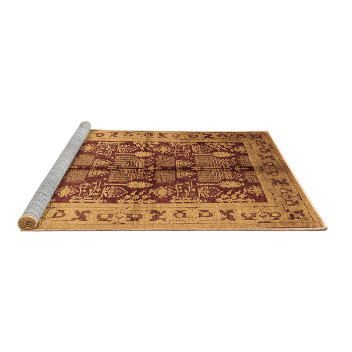 Sideview of Machine Washable Oriental Brown Industrial Rug, wshurb840brn