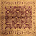 Square Machine Washable Oriental Brown Industrial Rug, wshurb840brn