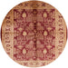 Round Machine Washable Industrial Modern Brown Sand Brown Rug, wshurb840