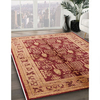 Mid-Century Modern Brown Sand Brown Oriental Rug, urb840