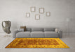 Machine Washable Oriental Yellow Industrial Rug in a Living Room, wshurb840yw