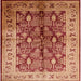 Square Mid-Century Modern Brown Sand Brown Oriental Rug, urb840