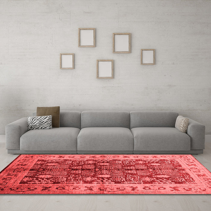 Industrial Red Washable Rugs