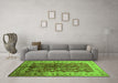 Machine Washable Oriental Green Industrial Area Rugs in a Living Room,, wshurb840grn